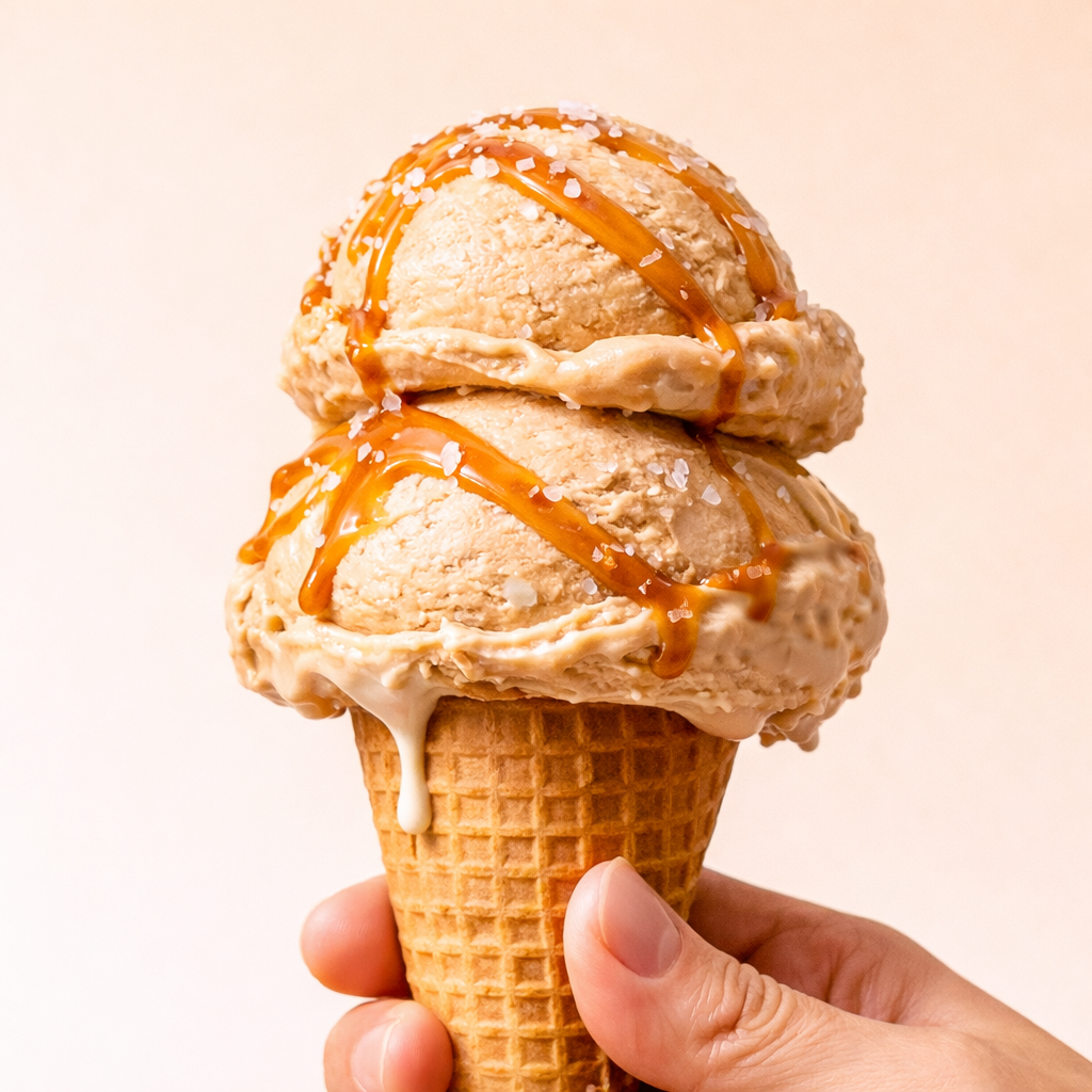 Salted Popcorn Caramel Gelato